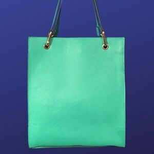 𝅺A NEW DAY 100% Synthetic/Faux Leather Tote, Aqua Green, NWOT